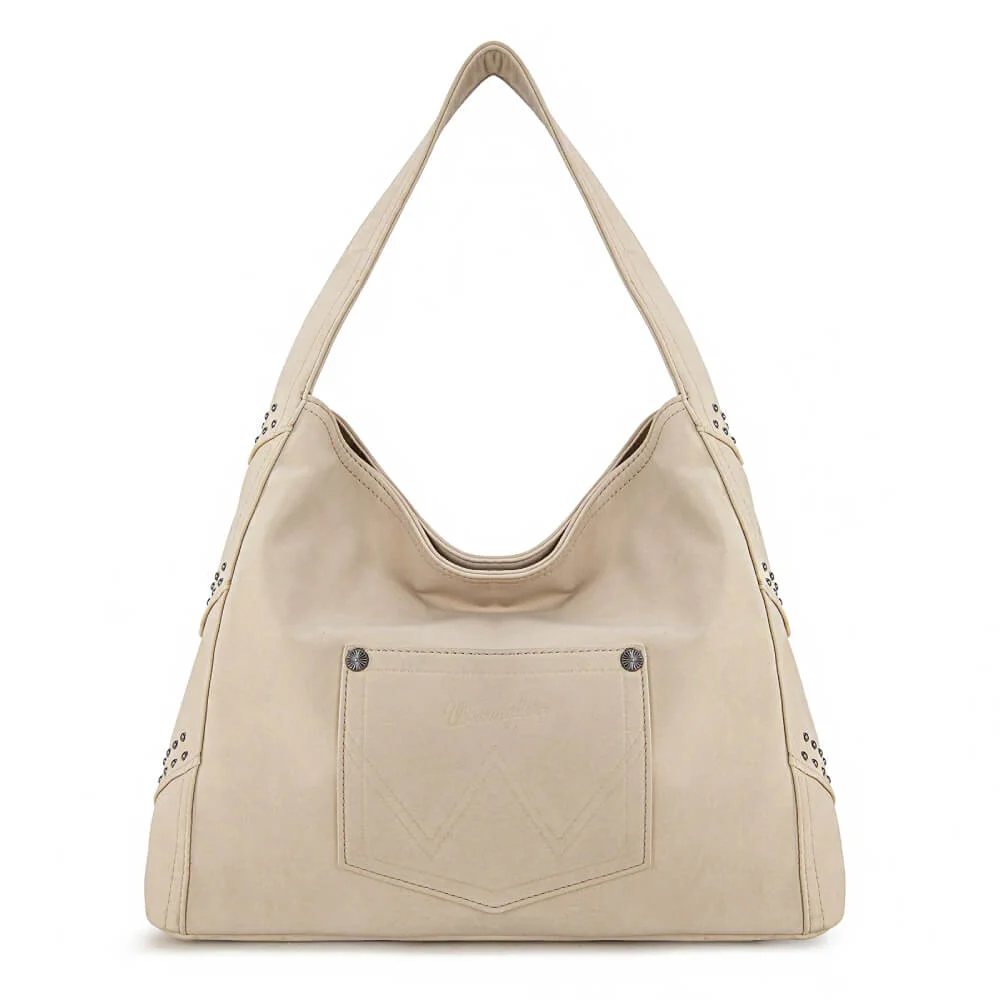 Wrangler Womens Fringe Studded Hobo Bag Beige - WG244-9182BG - Image 7